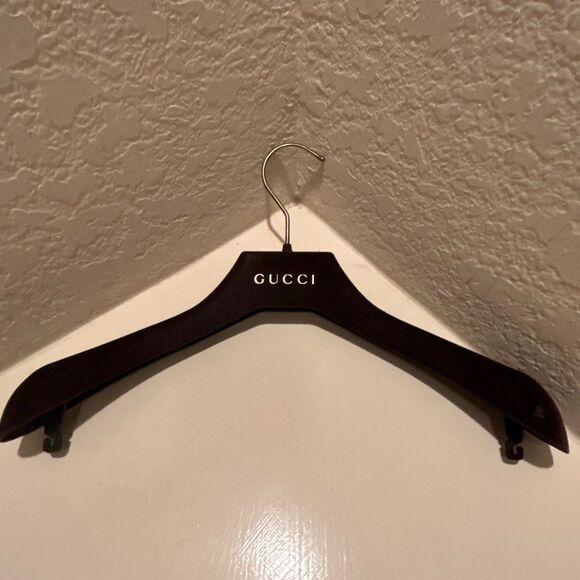 Gucci Brown & Gold Hanger Luxury Storage Closet Decor Formal Special Occasion - Picture 1 of 7